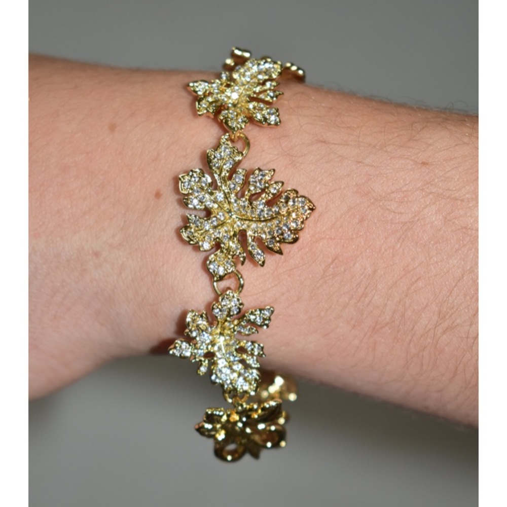 Leaf Rhinestone Bracelet